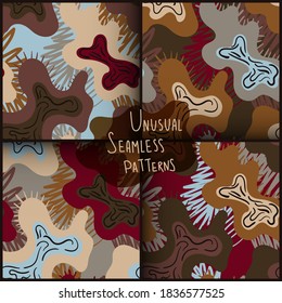 Set of seamless backdrops with urban modern abstract patterns for your creative ideas