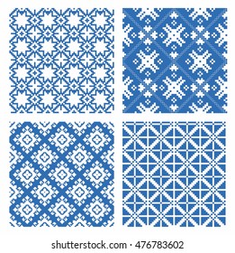 set of seamless background with ethnic patterns. seamless pattern in folk style.