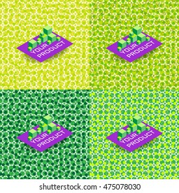 Set seamless background of green pattern for product presentation. Basis for display of goods. Vector