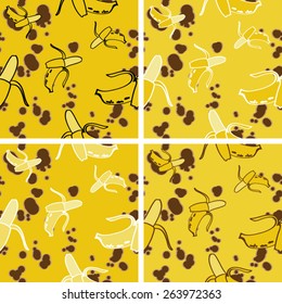 Set of seamless backgrounds with Banana texture 