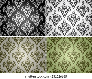 Set of seamless backgrounds with floral pattern for your design