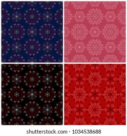 Set of seamless backgrounds with floral patterns for wallpapers, textile and fabrics
