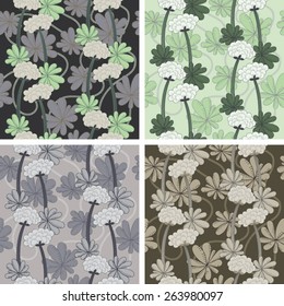 Set of seamless backgrounds with Floral texture