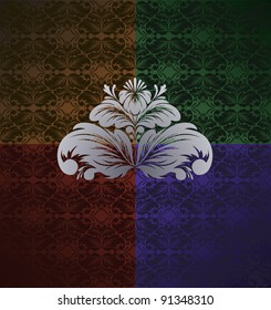 set of seamless backgrounds  with a fragment of ornament