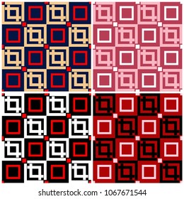 Set of seamless backgrounds with geometric patterns for wallpapers, textile and fabrics