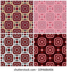 Set of seamless backgrounds with geometric patterns for wallpapers, textile and fabrics