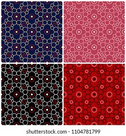 Set of seamless backgrounds with geometric patterns for wallpapers, textile and fabrics