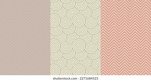 Set of seamless backgrounds. Backgrounds with geometric shapes. Geometric figures. Circle, circle, triangle, square, rhombus