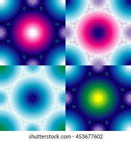 Set of seamless backgrounds with hearts