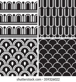 Set of seamless backgrounds inspired by antique greek ornaments.