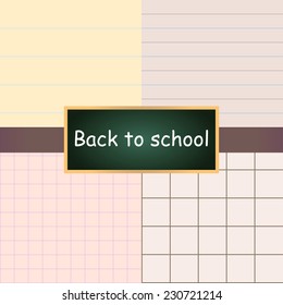 A set of seamless backgrounds like the school exercise book leaves