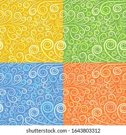 The Set of Seamless backgrounds with pattern.