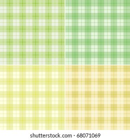 Set seamless backgrounds of plaid pattern, vector illustration