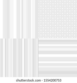 Set of seamless backgrounds. Stripe pattern. Abstract dotted wallpaper. Prints for your design