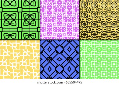 set of Seamless. Beautiful geometric ornament. vector illustration. for invitation, background, wallpaper