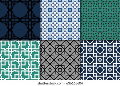 set of Seamless. Beautiful geometric ornament. vector illustration. for invitation, background, wallpaper