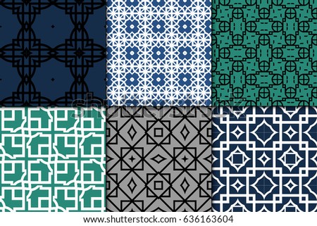 set of Seamless. Beautiful geometric ornament. vector illustration. for invitation, background, wallpaper