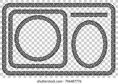 Set of Seamless Black Frame for Certificate, Placard Go Xi Fat Cai / Imlek Moment or other China Related, at Transparent Effect Background
