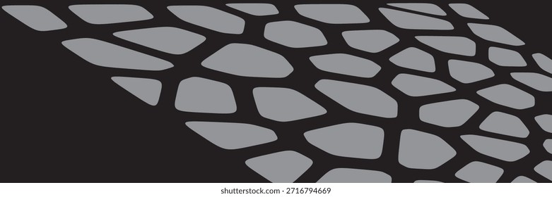 Conjunto de Vectores de patrón geométrico negro y gris sin costuras. Repitiendo Formas irregulares como fondos para azulejos de Web, ciencia y diseño de interiores. Colección de fondos poligonales de Plantilla de células de línea de Voronoi.
