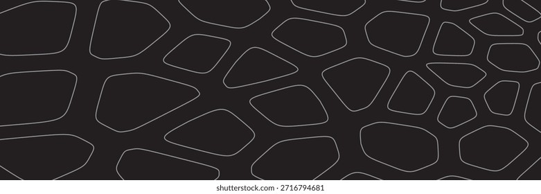 Conjunto de patrón geométrico negro y gris sin costuras. Repitiendo Formas irregulares como fondos para azulejos de Web, ciencia y diseño de interiores. Colección de fondos poligonales de Plantilla de células de línea de Voronoi, Eps 10.