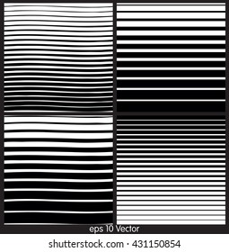 Set of seamless black wave lines