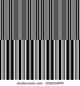 Set of seamless black and white halftone vertical stripes. Vector striped pattern can be used for kids room or wrapping paper.