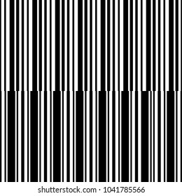 Set of seamless black and white halftone vertical stripes. Vector striped pattern can be used for kids room or wrapping paper.