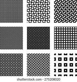 Set seamless black - white texture .
