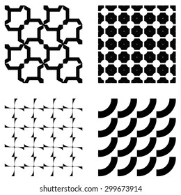 Set seamless black - white texture .