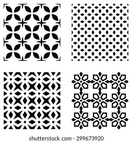 Set seamless black - white texture .