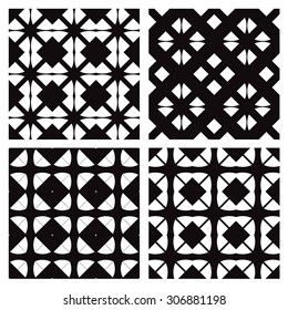 Set seamless black - white texture .