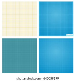 Set of seamless blueprint background