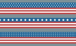 Satz Nahtloser Grenzmuster. Ribbons Mit US-Flagge. Einziger Vektor. 