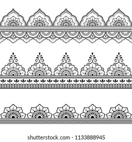 Mehndi Indian Design Henna Oriental Seamless Stock Vector (Royalty Free ...