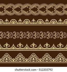 Set Vector Art Dividers East Style Stock Vector (Royalty Free) 512531824