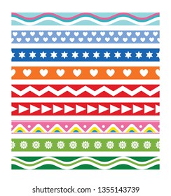 Set of seamless borders for Easter scrapbooking design and decoration