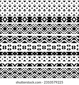 Set of seamless borders, geometric patterns isolated on white background