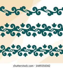 Set of seamless borders in oriental style
