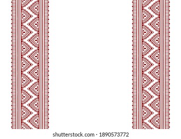 Set of Seamless borders pattern for Mehndi, Henna drawing and tattoo. Decoration in ethnic oriental, Indian style. Doodle ornament. Outline hand draw vector illustration.