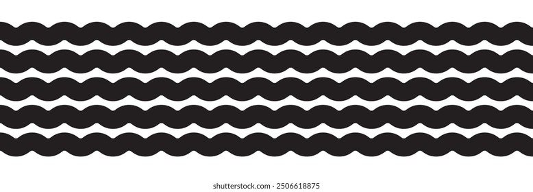 Set of seamless borders zigzag. Graphic design elements. Vector illustration.