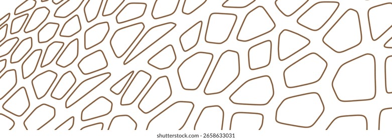 Conjunto de padrões geométricos sem costura marrom e branco. Repetição de planos de fundo de formas irregulares para web tiles, ciência e design de interiores, ilustração vetorial