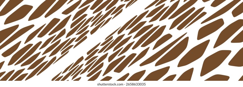 Conjunto de padrões geométricos sem costura marrom e branco. Repetição de planos de fundo de formas irregulares para web tiles, ciência e design de interiores, eps 10.