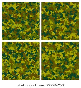 Set of seamless camouflage pattern