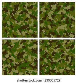 Set of seamless camouflage pattern