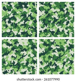 Set of seamless camouflage pattern