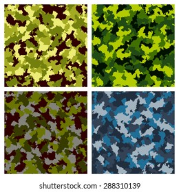 Set of seamless camouflage pattern