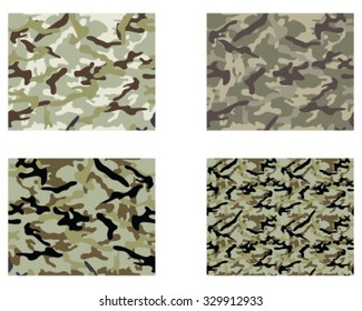 Set of seamless camouflage pattern. Fashionable digital camouflage pattern, vector illustration