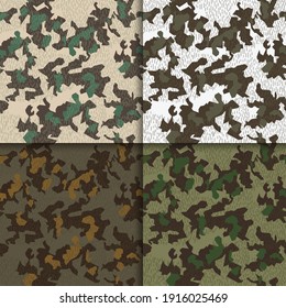 Seamless Camouflage Background Pattern Woodland Camo Stock Vector ...