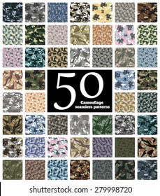 Set of Seamless Camouflage Pattern Vector