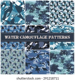 Set of Seamless Camouflage Pattern Vector